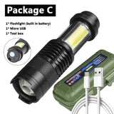 RECHARGEABLE WATERPROOF LED FLASHLIGHT/TORCH LAMP